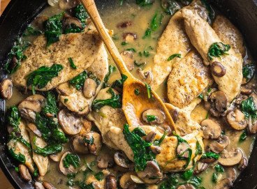 Kuracie so šampiňónmi a špenátom