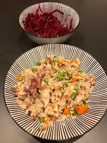 Kuracie rizoto so slaninkou