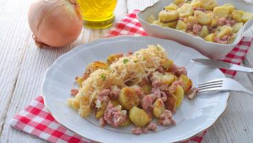 Pečené gnocchi s kyslou kapustou