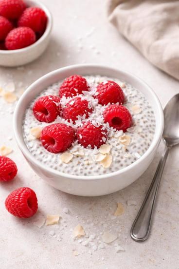 Rychlý chia pudink ze skyru, kokosu a malin | Schudni s DaVe