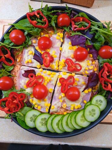 Tortillová pizza so šunkou a syrom