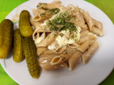 Cestoviny so syrovou omáčkou z cottage