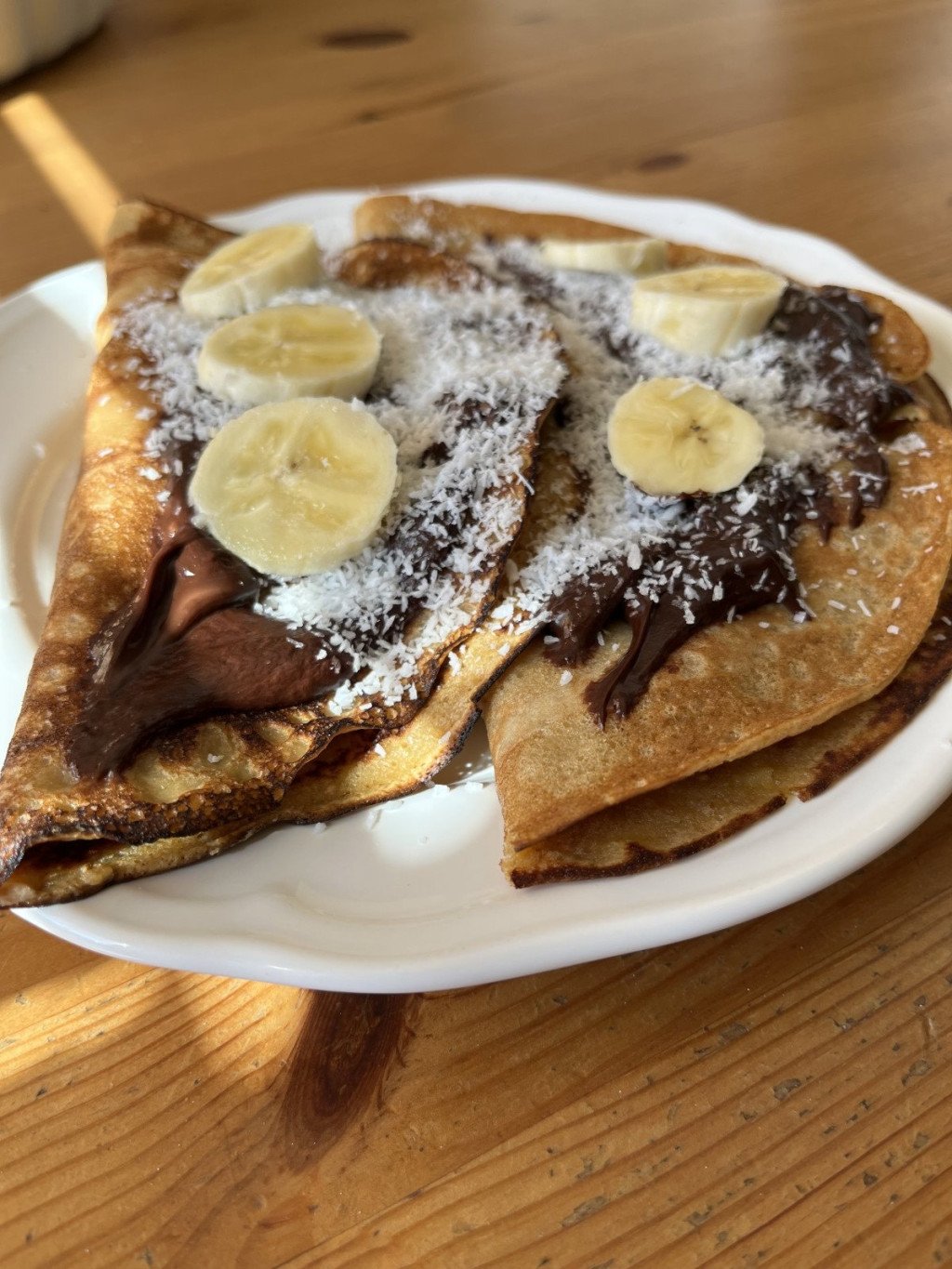 Čoko palacinky s banánom a piškótami