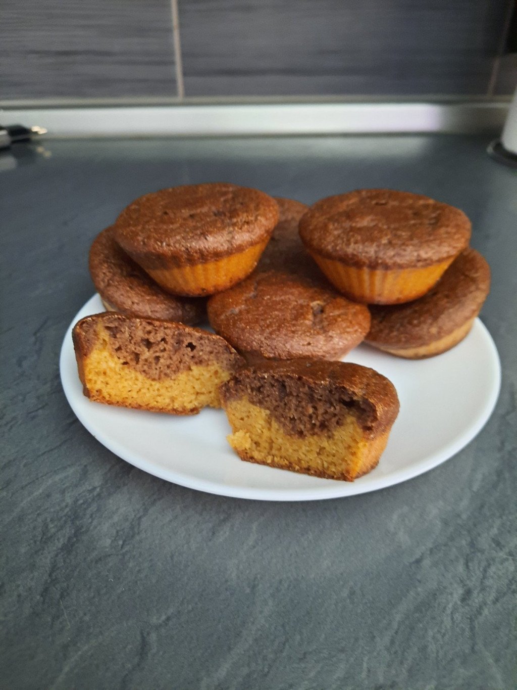 Vanilkovo-čokoládové muffiny