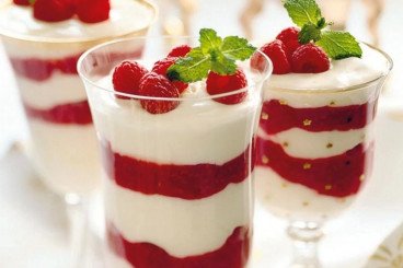 Vanilkovo malinový puding